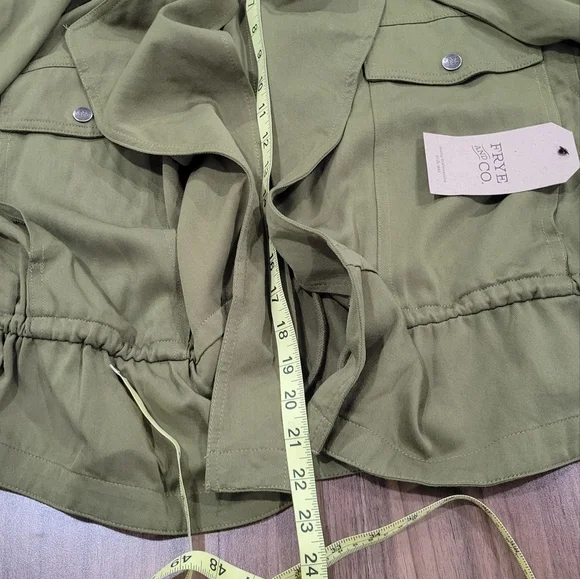 Frye & Co Green Lightweight Open Front Utility Style Jacket - Picture 7 of 14